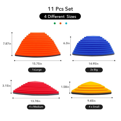Stepping Stones for Kids 11Pcs Anti-skidding Balance Stepping Stones Indoor & Outdoor Kids Fitness Equipment Promotes Balance Coordination & Strength (Classic) (Classic)