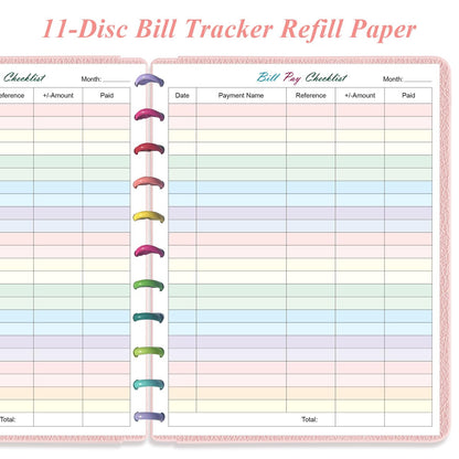 A4 TUL Bill Payment Checklist Refills - 50 Sheets/100 Pages Letter Size Monthly Budget Forms for 11-Disc Discbound Budget Planners, 8.5" x 11"