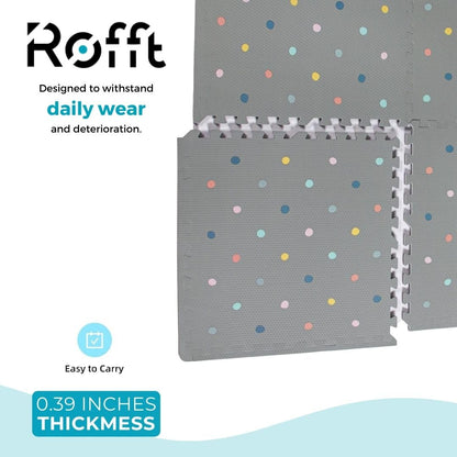 Soft Non-Toxic Baby Play Mat, Toddler Playmat, Colorful Jigsaw Puzzle PlayMat, Tiles 24 x 24 inch Foam Floor Mats for Kids & Babies | EVA Foam Interlocking Tiles for Nursery, Playroom (Grey 6 PCS)