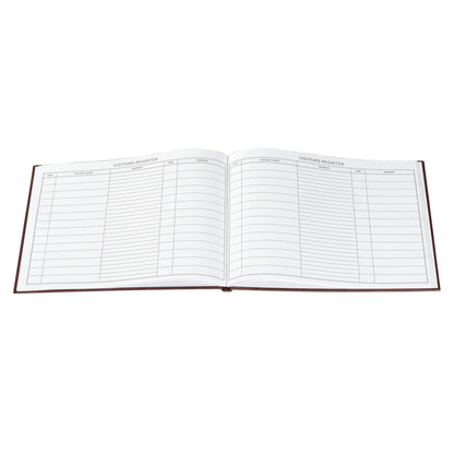 Wilson Jones S490 Visitor Register Book, Red Hardcover, 112 Ruled Pages, 8 1/2 x 11