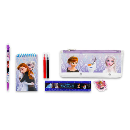 Disney Frozen 2 Kids School Supplies Set with Pencil Case, Pencils, Notebook Featuring Elsa, Anna, Olaf, and More | Frozen Stationery - 11 Pcs Bundle