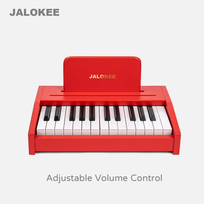 JALOKEE Kids Piano Keyboard, Digital Piano for Kids, Music Educational Instrument Toy, Wood Toy for 3+ Girls and Boys (Red, 25 Keys)