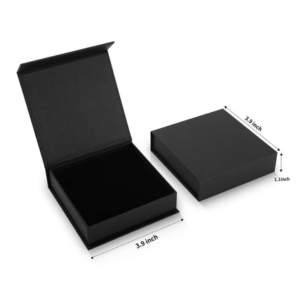 Bssay Jewelry Storage Box, 20 Pack Jewelry Gift Boxes with Cotton Filled and Lids, 3.9x3.9x1.1inch, Black