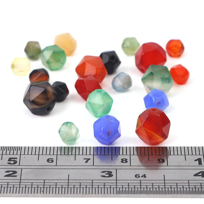 BEADIA Faceted Natural Colorful Agate Stone Round Beads 8mm 36cm/Strand for Jewelry Making
