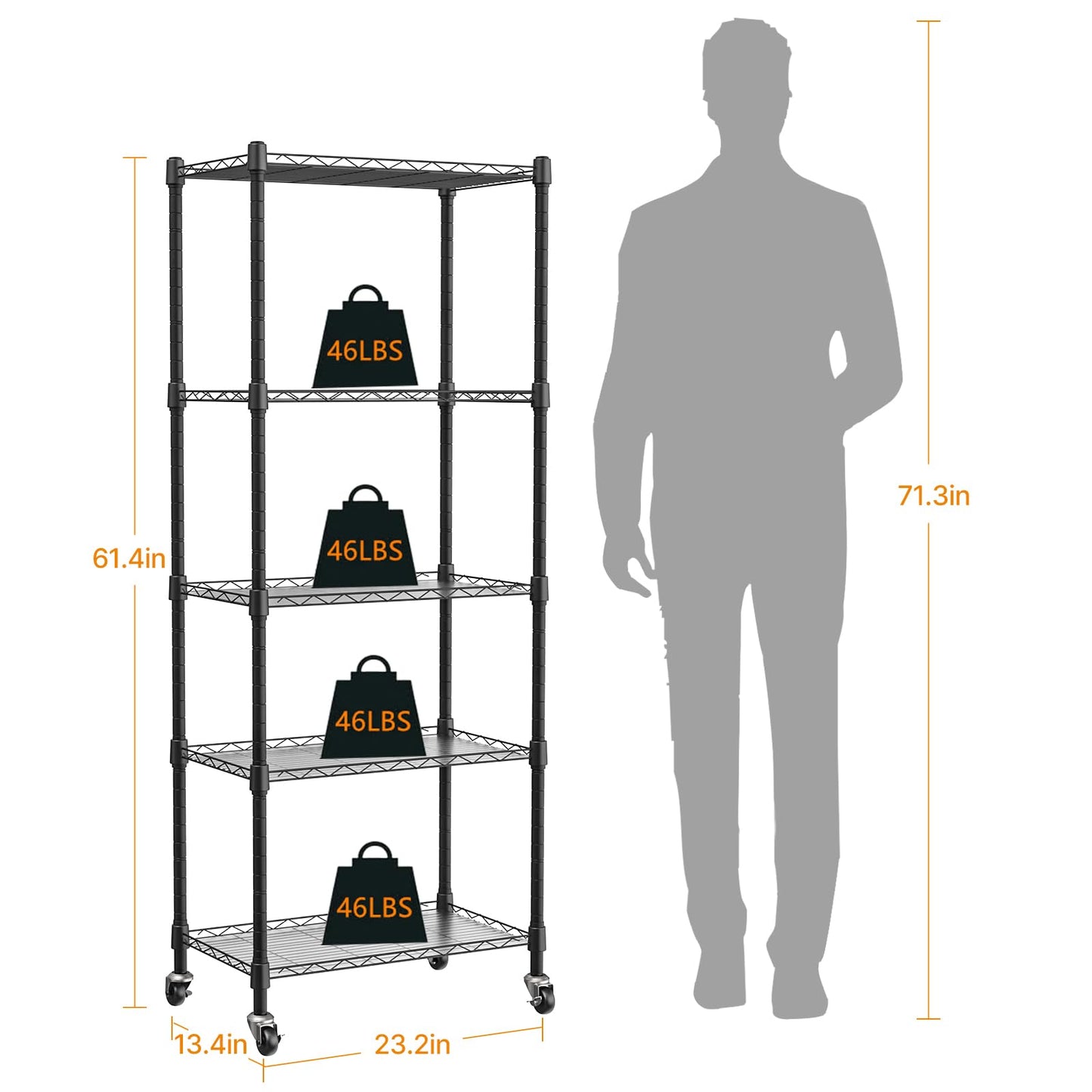 sagrynfp Plant shelf with grow light, 5-Tier metal Plant Stand with 4-Pack 72W Full Spectrum Grow Lights, Auto Timer，Ladder Flower Pot Stand indoor 23.2" L x 13.4" W x 61.4" H