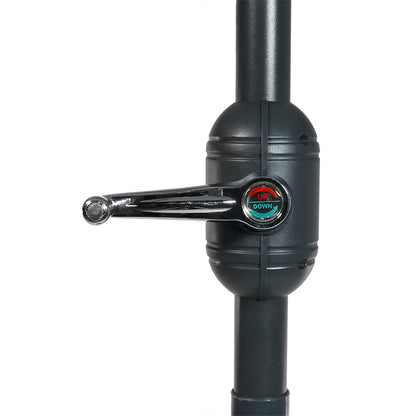 Sunnydaze Outdoor Patio Umbrella - Polyester Table Market Umbrella with Push-Button Tilt and Crank - 8 Sturdy Ribs - Awning Stripe - 9ft