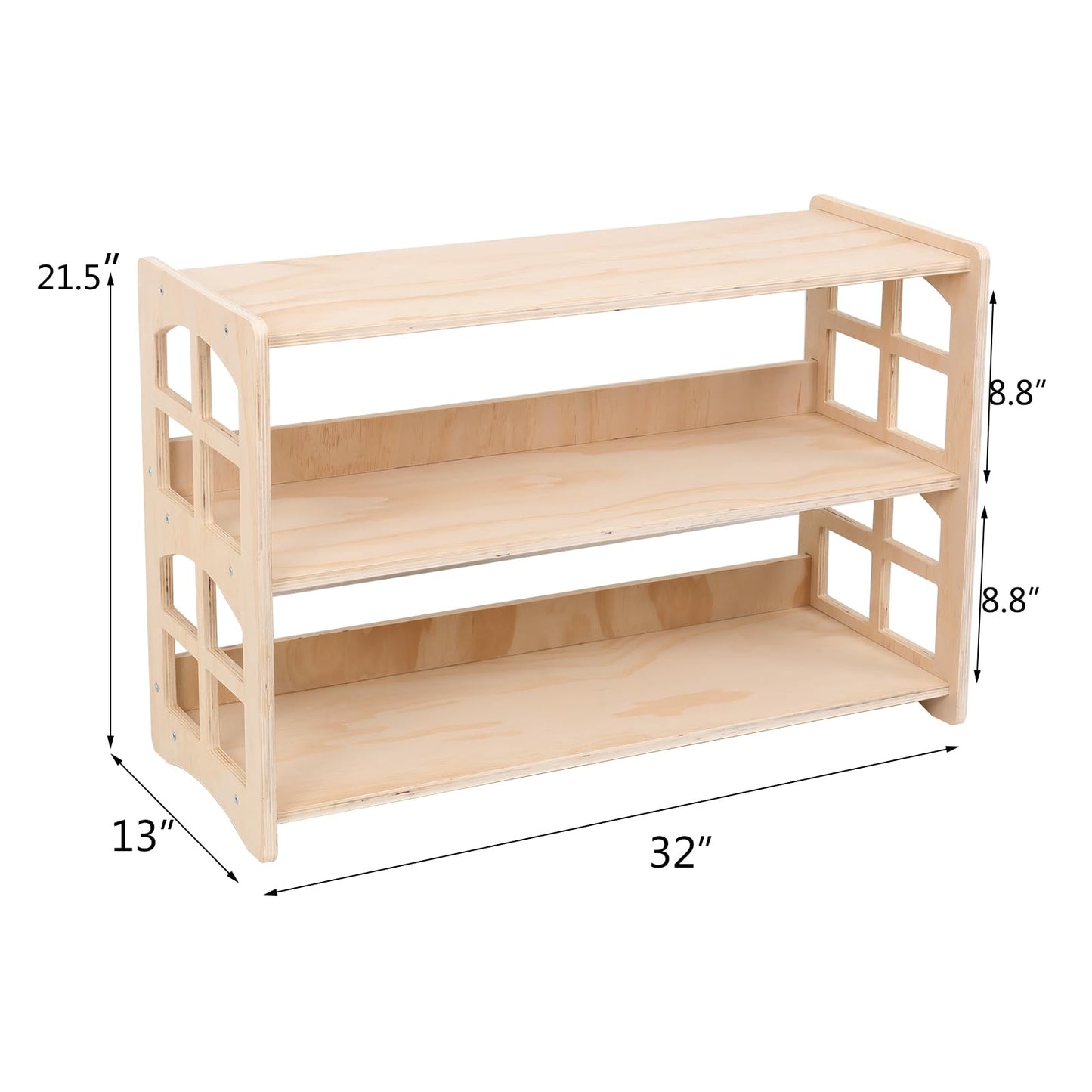FDHUIJIA Montessori Bookshelf Toy Shelf Kids Storage Organizer for Toys Book Shelves for Kids Room Sturdy and Safe Toddler Wood Classroom Furniture Bookcases (3Tier)