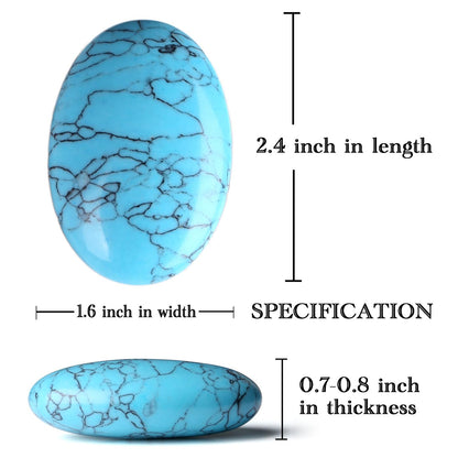 MAIBAOTA 2.4" Large Green Turquoise Crystal Stone Large Polished Palm Stone Healing Crystals 0.7" Thick Natural Reiki Gemstone Worry Stone Energy Balancing Anxiety Stress Relief Meditation 1 Pc
