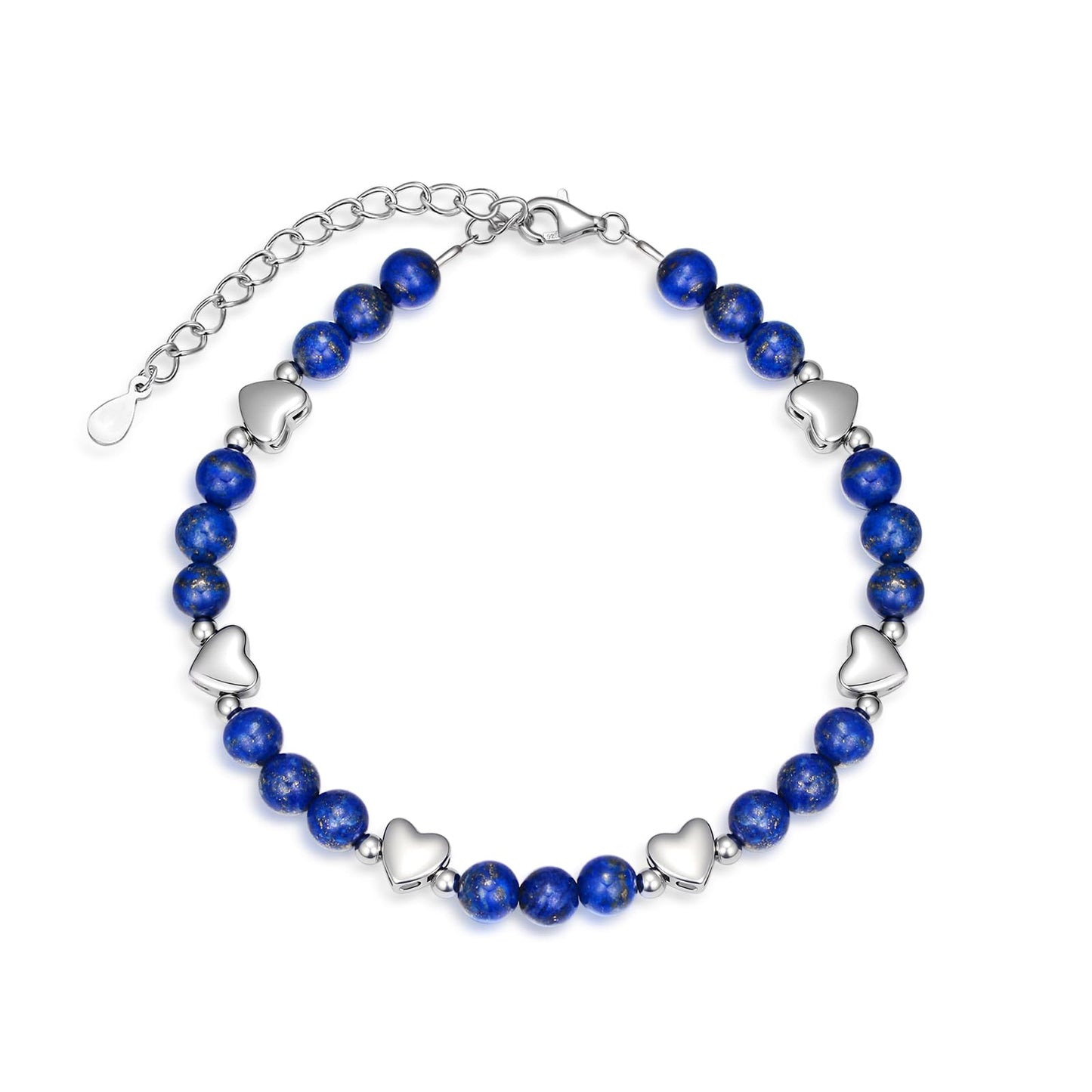 BETHZA Natural Lapis Lazuli Bracelet for Women Blue Lapis Link Adjustable Bracelets Boho Jewelry Gift for Wife