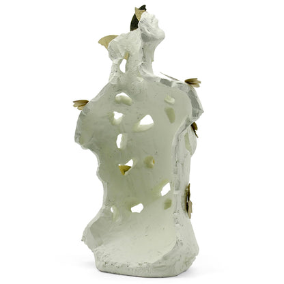 Lukitas Abstract Female Bust with Butterflies Sculpture, Aphrodite Statue, Body Figurine Art Decor, Beauty of Defects, Greek Goddess Bust Ornament for Office Living Room Desk Shelf, Beige, Resin 16"