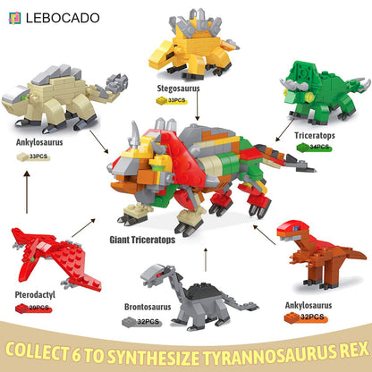 LEBOCADO Mini Building Block Sets,12 Pack Dinosaur Toys Building Blocks, 6 in 1 STEM Toys Eggs Building Sets, Party Favors for Kids Goodie Bags Prizes Birthday