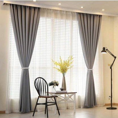 Hiastra Curtain Tiebacks Ropes, 2pcs Decorative Handmade Tie Backs Curtain Holdbacks Holders Cord for Window Sheer Drapes Indoor Outdoor, Grey