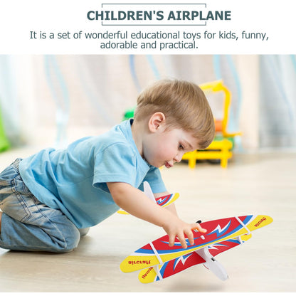 Totority USB Rechargeable Electric Foam Glider Planes 2Pcs with LED Lights, Hand Thrown Airplane Toys for Kids Boys Girls, Safe Durable Material, Perfect Outdoor Indoor Flying Fun Present