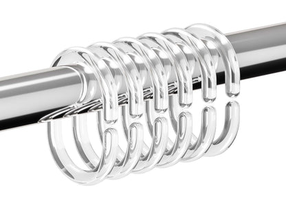 Resze 24 PCS Shower Curtain Rings, Plastic Clear Shower Curtain Hooks, C-Shaped Rings Hook Hanger Bathroom Shower Window Rod