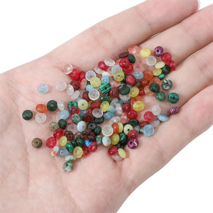 BEADIA Natural Mix Colored Disk Stone Beads 4x2mm 160pcs Rondelle Loose Semi Gemstone Beads for Jewelry Making Design
