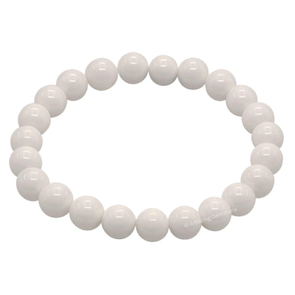 Amazing Gemstone Crystal Bracelet for Women Men's Gifts - Protection Healing Crystal Bracelet - 8mm Gemstone Beaded Stretchable Bracelet Pulseras Para Hombres Mujer Stocking Stuffers Mothers Day Gift (Mother of Pearl)