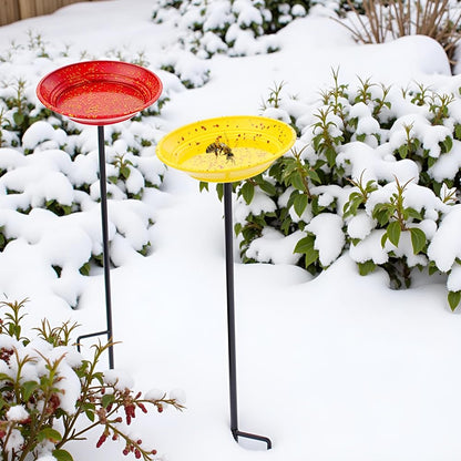 dreamysoul 4 Pack Bee Watering Station, Metal Bee and Butterfly Feeders with Metal Stake, Bee Butterfly and Bird Bath for Outdoor Garden Yard Lawn Decor