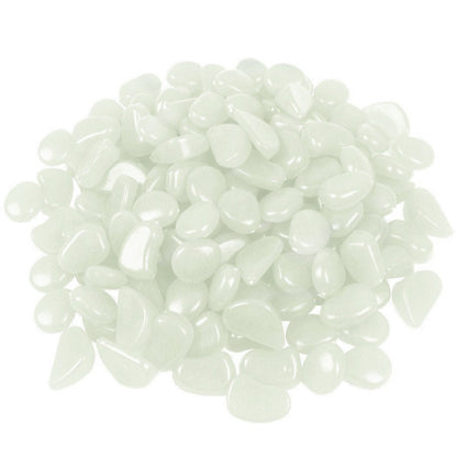 Ebliiny 2.4Lbs 550 Pcs Glow in The Dark Stones Garden Pebbles Rocks Indoor Outdoor Decor Luminous Stone for Walkways Driveway Yard Grass Fish Tank(White in Daytime, Blue in Night)