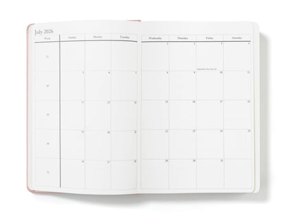 Wykeham's Executive 2026 Daily Journal Planner – US Public Holidays & Format – Customization Available (Rose, 8.5"×5.5")