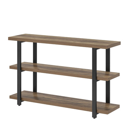 FOLUBAN Console Tables for Entryway, Modern Sofa Table with Storage Shelves for Living Room, Hallway, Entrance, or Behind Couch, Rustic Oak, 47 Inch