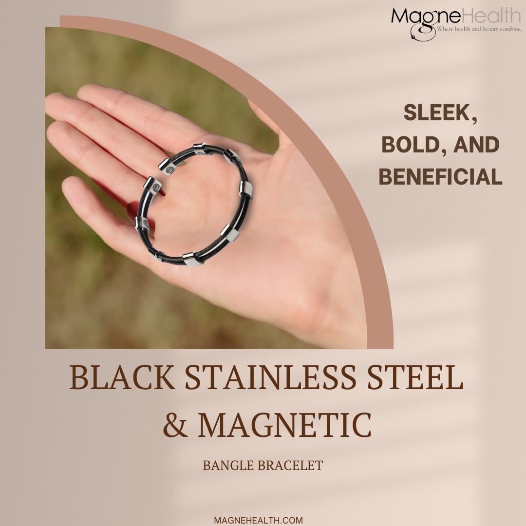 MAGNEHEALTH Magnetic Stainless Steels Bangles Bracelets for Women