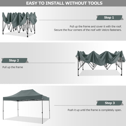 COBIZI 10x15 Pop up Canopy Tent 10x15 Canopy with 4 Sidewalls Waterproof Heavy Duty Commercial Canopy for Parties Outdoor Garden Gazebo Tent, Carry Bag(10x15ft, Gray)