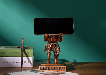 HDMbigmi King's Guard Knight Pen Holder Pen Stand Desk Organizers and Accessories Resin Pencil Holder as Gift for Office and Home (Copper(Plating))