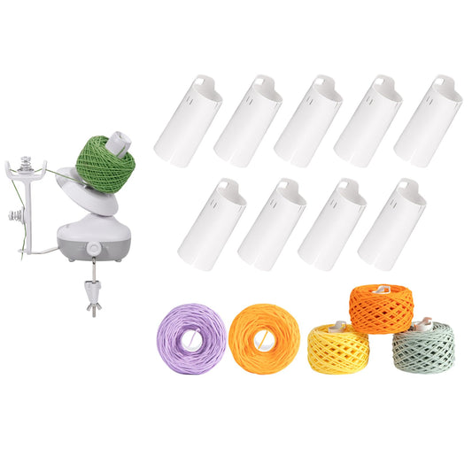 Etcokei Electric Yarn Winder M1 & 9pcs Yarn Ball Tube, Compact Cake Winder for Neat Storage & Tangle-Free Knitting/Crocheting, Yarn Winding Tube