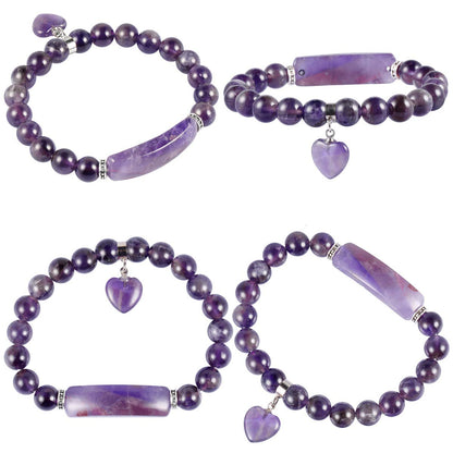 mookaitedecor Amethyst Crystal Healing Set of 3, Stone Orgone Pyramid & Stone Pendant & Bracelet Kits for Chakra Reiki Meditation Balancing