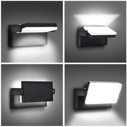 rosykite 3CCT LED Outdoor Wall Lights, 4800LM, 360° Adjustable, 3 Color Modes, IP66 Waterproof, Security Wall Pack Flood Lights for Garage, Porch, Patio, Black