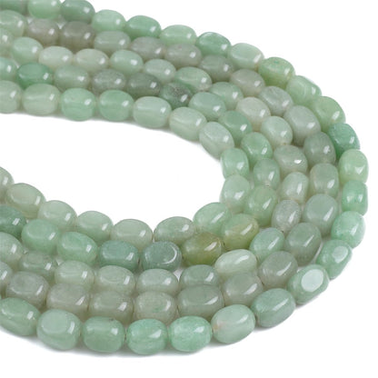 BEADIA Natural Light Green Aventurine Cuboid Stone Loose Semi Gemstone Beads for Jewelry Making 8mmx12mm 38cm/Strand