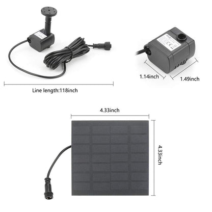 Solar Fountain Pump for Birdbath, 1.8W Free Standing Solar Water Fountain, Solar Powered Water Pump Kit for Bird Bath,Small Pond,Garden and Lawn