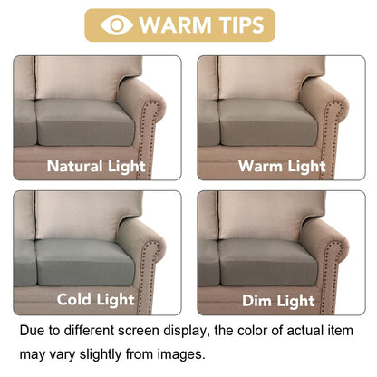H.VERSAILTEX Super Stretch Individual Seat Cushion Covers Sofa Covers Couch Cushion Covers Slipcover Sets Thick Jacquard Textured Twill Fabric (2 Piece Medium Sofa Cushion Covers, Taupe)