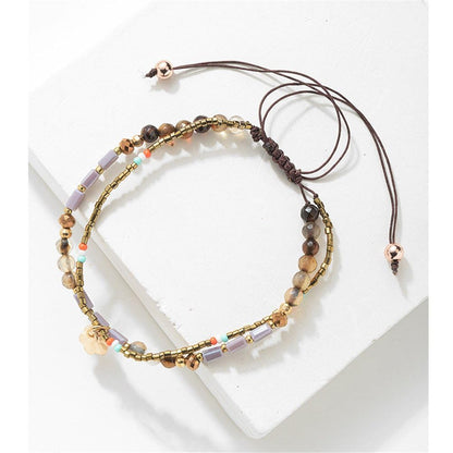 JOYA GIFT Adjustable Wrap Bracelet Bohemian Braided Beads Bracelet for Women Summer Beach Anklet