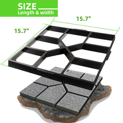 Walk Maker Reusable Concrete Molds 15.7"x15.7"x1.57" Paver Yard Patio Lawn Garden DIY Walkway Pavement Paving Moulds (Cross Square)