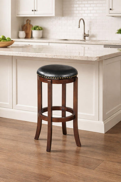 Boraam Cordova Bar Height Backless Swivel Kitchen Bar Stool - Cappuccino