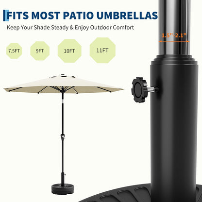 Garvee Patio Umbrella Stand, 20" 330LB Capacity Outdoor Umbrella Base with Adjustable Steel Pole Adapters Fits 1.5" to 2.1" Poles, Water/Sand Filled Market Umbrella Holder