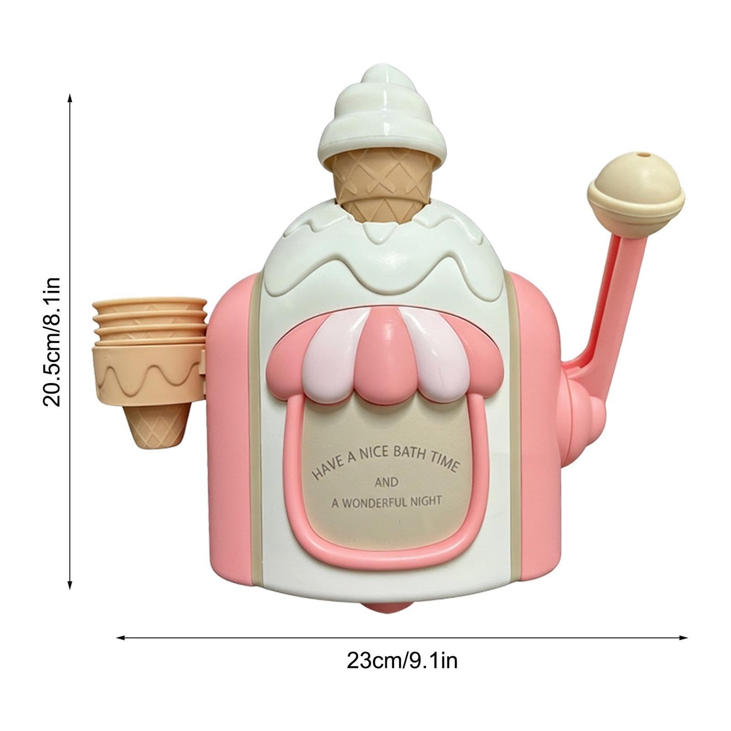 Bubble Foam Maker Toy - Bath Ice Cream Pretend Play Machine, Kids Educational Bathtub Bubble Dispenser, Fun Activity Play Set