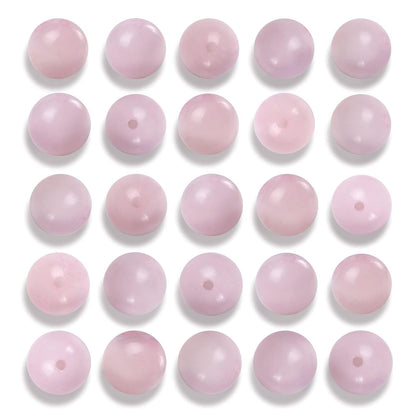 NITOPUPU 100Pcs 8mm Natural Smooth Rose Quartz Gemstone Beads Round Loose Stone Beads for Jewerly Making with Crystal Stretch Cord