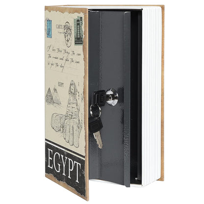 Diversion Book Storage Box,Secret Safe Can with Security Key,Hidden Stash Safe Box, Secret Containers for Money, Jewelry Documents or Valuables,Egypt