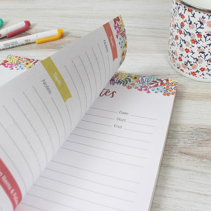 bloom daily planners 8.5" x 11" Double Sided Meeting Pad - Topics, Takeaways, Action Items & Follow-Ups - Undated Meeting Notes Agenda Organizer