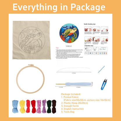 DIY Punch Needle Kits Cute Cartoon Black White Cat Easy for Beginners Punch Needle Yarn Starter Embroidery Set for Craft Lovers with Hoop for Home Decor 20x20cm(1)
