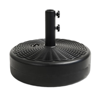 Helios&Hestia 70 lb Heavy Duty Round Umbrella Base, Plastic Water and Sand Fillable Outdoor Stand Weight for Patio Market Table Umbrella, Black