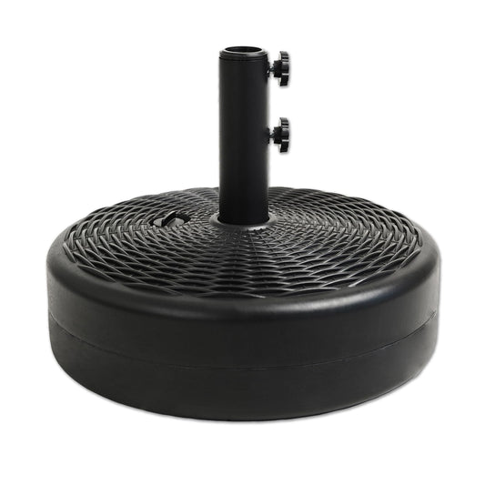 Helios&Hestia 70 lb Heavy Duty Round Umbrella Base, Plastic Water and Sand Fillable Outdoor Stand Weight for Patio Market Table Umbrella, Black
