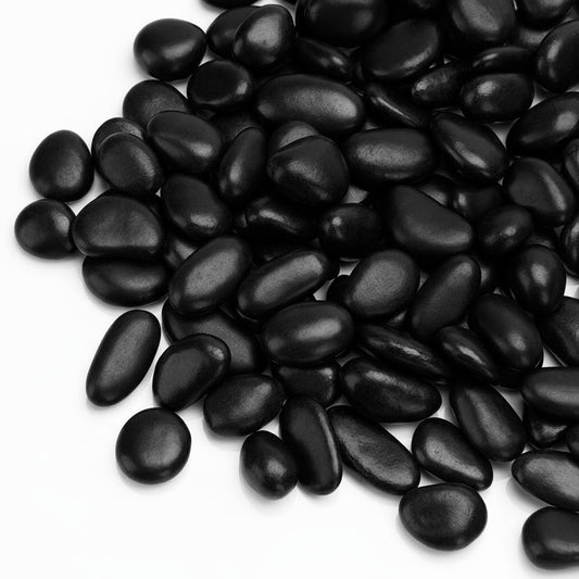 Onlyfire 18 lb Black Polished Pebbles, 3/8" Natural Decorative River Rocks for Plants, Vases, Aquarium, Succulents and Outdoor Garden Landscaping