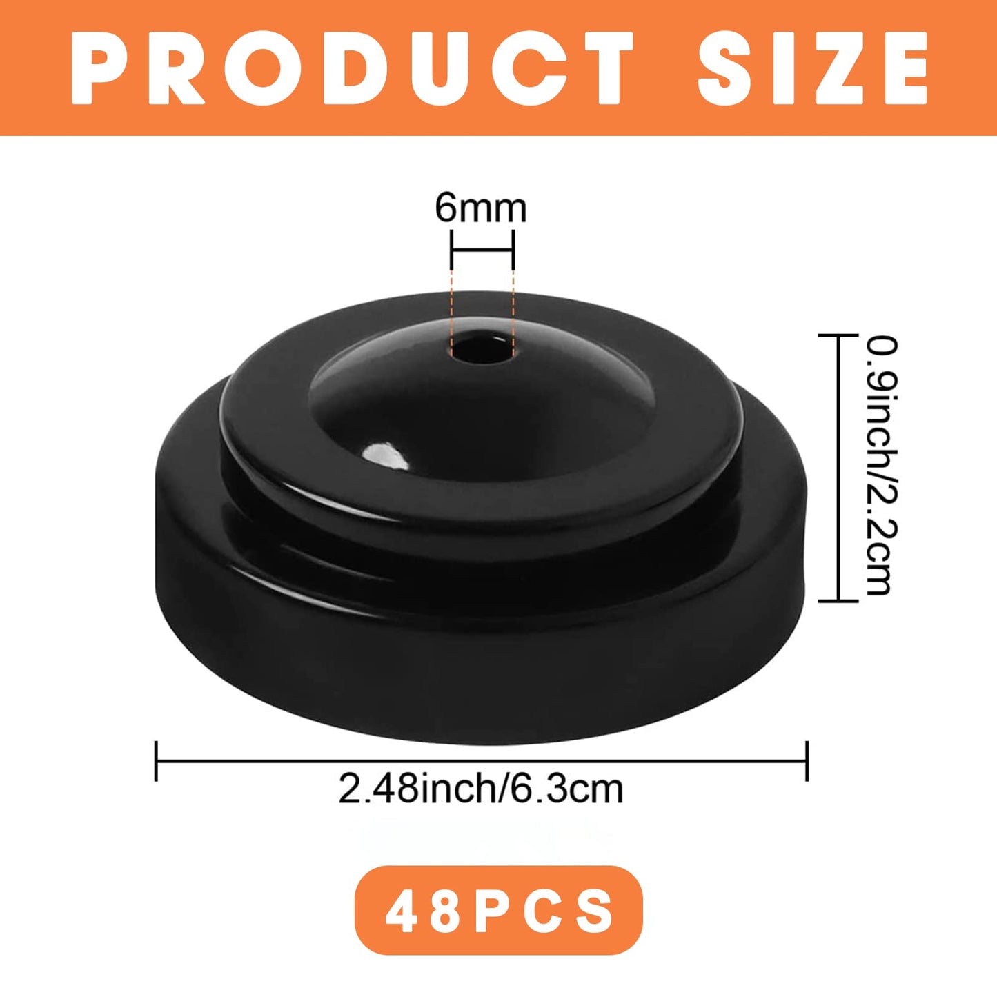 48 Pieces Black Miniature Flag Stand Plastic Mini Flag Holder Small Desk Banner Stand Base for Holding Office Garden Table Stick, 0.28 Inches in Hole Diameter