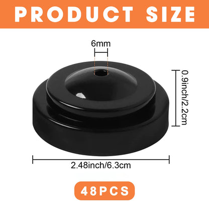 48 Pieces Black Miniature Flag Stand Plastic Mini Flag Holder Small Desk Banner Stand Base for Holding Office Garden Table Stick, 0.28 Inches in Hole Diameter