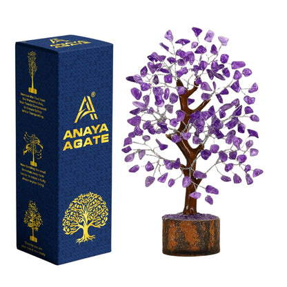 ANAYA AGATE Amethyst Crystal Tree of Life - Handmade Healing Bonsai Purple Tree for Home & Office Decor, Positive Energy & Good Luck, Ideal for Christmas Decor & Birthday Gifts for Women, Men