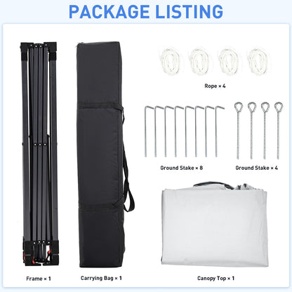 Oneofics Pop Up Canopy, 10x10 FT Instant Outdoor Canopy Tent with Carrying Bag, 3 Adjustable Heights - Portable for Event, Parties, Camping and More Outdoor Activities
