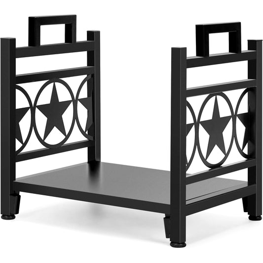 INNO STAGE Firewood Log Rack, Iron Wood Lumber Storage Holder for Fireplace, Heavy Duty Log Storage Bin for Firepit Stove Accessories Indoor - Perfect Construction - No Any Screw to Install
